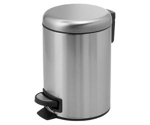 Gedy G-Potty Satin Bathroom Waste Bin, 5 L, Size: 27.5 x 20.6 x 26.8 cm, Stainless Steel and Polypropylene, Bathroom Basket with Soft Close Closure, Removable Basket, R&D Design, 2 Year Warranty