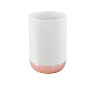 Gedy G-Rita Toothbrush Holder, Dimensions and Weight: 10.5 x 7 x 7 cm & 0.25 kg, Ceramic Toothpaste and Toothbrush Holder, White Finish, R&D Design, 2 Years Warranty, Unique