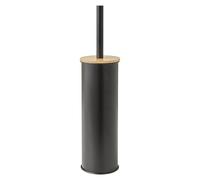 Gedy Kenta Floor Toilet Brush Holder Matte Black Bamboo