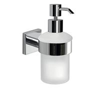 Gedy Manila Colour, Bathroom Soap Dispenser Made of 304 Stainless Steel, Cromall and Satin Glass, 15 Year Warranty, Measures 15.3 x 6.8 x 12 cm, R&D Design, Metal, Chrome-Plated, Unica