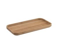 Gedy Melbourne Bathroom Storage Box, Dimensions and Weight: 2 x 29.7 x 15 cm & 0.23 kg, Decorative Tray in Resins, White and Bamboo Finish, R&D Design, 2 Years Warranty, Brown, Unique