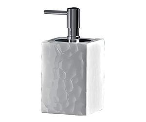 Gedy New Martina Soap Dispenser, Ceramic, White, 7.5 x 7.5 x 16