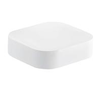 Gedy Outline Soap Dish, Brass, White, 12.1x11x3