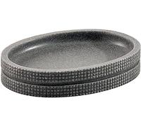Gedy Petra Soap Dish, Resin, Grey, 10 x 13.7 x 2.4