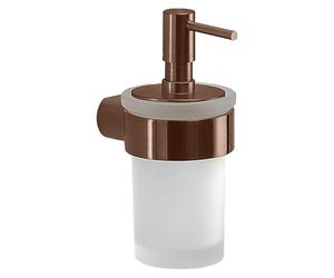 Gedy PIRENEI Bathroom Soap Dispenser Wall, Rose Gold, PVD Treatment, Brass, Glass and Plastic, Capacity 140 ml, 6.9 x 10.5 x 15.1 cm
