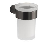 Gedy Pirenei Toothbrush Holder Brass Glass Satin Gun Metal