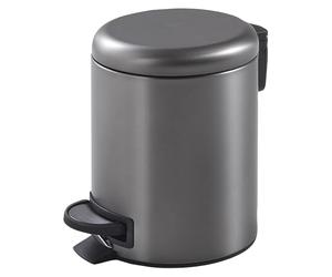 Gedy Potty 5 Litre Pedal Bin with Lid - Gun Metal