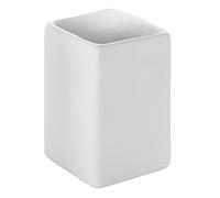 Gedy Queenstown Bathroom Toothbrush Holder, Dimensions and Weight: 10 x 6.5 x 6.5 cm & 0.23 kg, Toothpaste and Toothbrush Holder in Eco Ceramic, White Finish, R&D Design, 2 Year Warranty