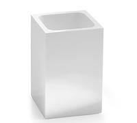 Gedy Sofia Toothbrush Holder, Resin and Sand, White, 7.3 x 7.3 x 11.3