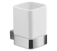 Gedy Spluga Toilet Brush Holder Wall Stainless Steel Ceramic Chrome