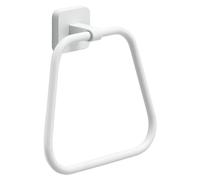 Gedy Tonga Bathroom Towel Rack, Wall Towel Rack, Towel Ring, Adhesive Towel Rack, Towel Rail without Drill, Matte White, Stainless Steel, 17 x 4.6 x 16 cm