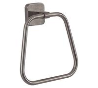 Gedy Tonga Bathroom Towel Rail, Wall Towel Rack, Towel Ring, Adhesive Towel Rack, Towel Rail without Drill, Gun Metal, Stainless Steel, 17 x 4.6 x 16 cm