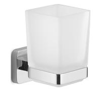 Gedy Tonga Toothbrush Holder, Wall Toothbrush Holder, Chrome, Stainless Steel and Glass, 6.4 x 9.7 x 10.5 cm