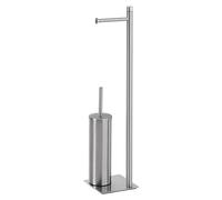 Gedy TRILLY Standing ROLL Holder, Stainless Steel, Brushed, 14x14x63cm