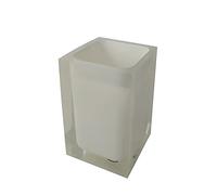 Gedy White Auckland Bathroom, Dimensions and Weight: 11 x 7.2 x 7.2 cm & 0.25 kg, Transparent Resin Toothbrush Holder, R&D Design, Handmade, 2 Years Warranty, Unique