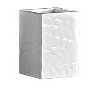 Gedy White, G-New Martina, Bathroom, Ceramic Toothbrush Holder, 2 Years Warranty, R&D Design, Measures 11 x 7.5 x 7.5 cm, One Size