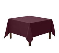 Gee Di Moda Burgundy 85 x 85 Inch Square Tablecloth for Large Square or Round Tables - Heavy Duty Washable Polyester Fabric - for Buffet Table, Holiday Party, Dinner, Wedding & Baby Shower