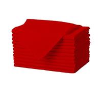 Gee Di Moda Cloth Napkins - 17 x 17 Inch Red Dinner Napkins - Set of 12 Soft & Absorbent Washable Fabric Cloth Table Napkins with Hemmed Edges for Hotel Restaurant, Holiday Parties & Wedding