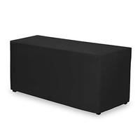 Gee Di Moda Fitted Tablecloth - 48 x 30 Inch Black Fitted Table Cloth for 4 Foot Rectangle Table - Heavy Duty Washable Fabric - for 4 Ft Buffet Table Holiday Party Dinner Wedding & Trade Show