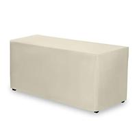 Gee Di Moda Fitted Tablecloth - 72 x 30 Inch Ivory Table Cloth for 6 Foot Rectangle Buffet Table - Heavy Duty Washable Fabric - Dinner Wedding & Trade Show