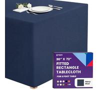 Gee Di Moda Fitted Tablecloth - 72 x 30 Inch Navy Blue Fitted Tablecloth for 6 Ft Rectangle & Buffet Table - Heavy Duty Washable Fabric - For Holiday, Party, Dinner & Wedding