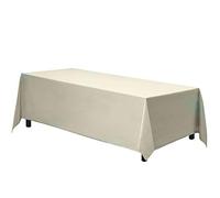 Gee Di Moda Ivory Rectangle Tablecloth - 90 x 132 Inch, Polyester, Wrinkle & Stain Resistant, Perfect for 6 Foot Table, Buffet, Parties & More