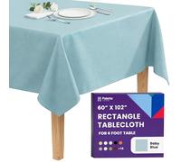 Gee Di Moda Rectangle Tablecloth - 60 x 102 Inch Baby Blue Table Cloth for 6 Foot Rectangle Table - Heavy Duty Washable Fabric - for 6 Ft Buffet Table, Holiday Party, Dinner, Wedding & Baby Shower