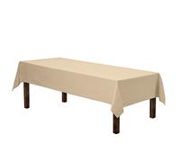 Gee Di Moda Rectangle Tablecloth - 60 x 102 Inch Beige Table Cloth for 6 Foot Rectangle Table - Heavy Duty Washable Fabric - for 6 Ft Buffet Table, Holiday Party, Dinner, Wedding & Baby Shower