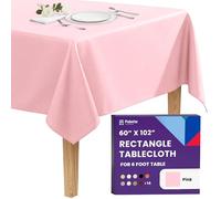 Gee Di Moda Rectangle Tablecloth - 60 x 102 Inch Pink Table Cloth for 6 Foot Rectangle Table - Heavy Duty Washable Fabric - for 6 Ft Buffet Table, Holiday Party, Dinner, Wedding & Baby Shower