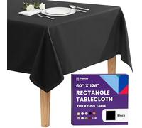 Gee Di Moda Rectangle Tablecloth - 60 x 126 Inch Black Table Cloth for 8 Foot Rectangle Table - Heavy Duty Washable Fabric - for 8 Ft Buffet Table, Holiday Party, Dinner, Wedding & Baby Shower