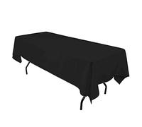Gee Di Moda Rectangle Tablecloth - 60 x 126 Inch Black Table Cloth for 8 Foot Rectangle Table - Heavy Duty Washable Fabric - for 8 Ft Buffet Table, Holiday Party, Dinner, Wedding & Baby Shower