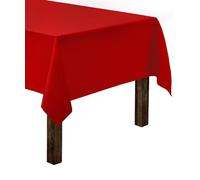 Gee Di Moda Rectangle Tablecloth - 60 x 126 Inch Red Table Cloth for 8 Foot Rectangle Table - Heavy Duty Washable Fabric - for 8 Ft Buffet Table, Holiday Party, Dinner, Wedding & Baby Shower