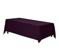 Gee Di Moda Rectangle Tablecloth - 70 x 120 Inch Eggplant Table Cloth for 6 or 8 Foot Rectangle Table - Heavy Duty Washable Fabric - for Buffet, Holiday, Dinner, Wedding & Baby Shower