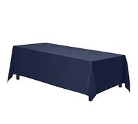 Gee Di Moda Rectangle Tablecloth - 70 x 120 Inch Navy Blue Table Cloth for 6 or 8 Foot Rectangular Table - Heavy Duty Washable Fabric - For Buffet, Holiday, Dinner, Wedding & Baby Shower