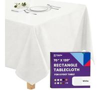 Gee Di Moda Rectangle Tablecloth - 70 x 120 Inch - White Rectangular Table Cloth in Washable Polyester - Great for Buffet Table, Parties, Holiday Dinner, Wedding & More