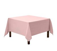 Gee Di Moda Square Tablecloth - 52 x 52 Inch Pink Table Cloth for Small Square or Round Tables - Heavy Duty Washable Fabric - for Buffet Table, Holiday Party, Dinner, Wedding & Baby Shower