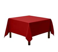 Gee Di Moda Square Tablecloth - 70 x 70 Inch Red Table Cloth for Medium Square or Round Tables - Heavy Duty Washable Fabric - for Buffet Table, Holiday Party, Dinner, Wedding & Baby Shower
