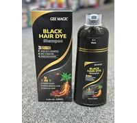 Gee Magic 3-in-1 Herbal Hair Dye Shampoo Beard for Color Treated Hair, 500 milliliters | herbal ingredients I Black