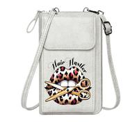 GEEADNB Bags with Card Slots Card Wallets Purse High-contrast composition Leopard print lipstick Open-blade scissors Perfect for Outfits Elegant Gift for Mother's Day