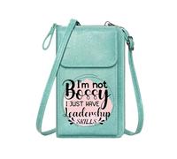 GEEADNB Bags with Card Slots Cell Phone Wallet Purses Bossy Empowering Leadership Travel Rfid Safe Suitable for Everyday Use