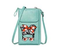 GEEADNB Bags with Card Slots Phone Bags for Women cartoonish bird mascot orange bow with baseballs graphic bold style Perfect for Teacher's Day Printed Gift