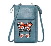 GEEADNB Bags with Card Slots Phone Bags for Women cartoonish bird mascot orange bow with baseballs graphic bold style Perfect for Teacher's Day Printed Gift