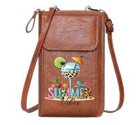 GEEADNB Bags with Card Slots Small Shoulder Bag Cocktail Beach Scene Tropical Classic Outfit Customized Gift
