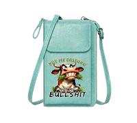 GEEADNB Bags with Card Slots Women’s RFID Clutch Purse Humorous Tone NOT MY BULLSHIT Cartoon Cow for Valentine's Day Birthday Gifts Perfect for Outfits