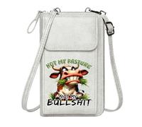 GEEADNB Bags with Card Slots Women’s RFID Clutch Purse Humorous Tone NOT MY BULLSHIT Cartoon Cow for Valentine's Day Birthday Gifts Perfect for Outfits