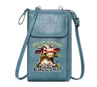 GEEADNB Bags with Card Slots Women’s RFID Clutch Purse Humorous Tone NOT MY BULLSHIT Cartoon Cow for Valentine's Day Birthday Gifts Perfect for Outfits