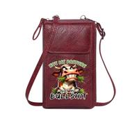 GEEADNB Bags with Card Slots Women’s RFID Clutch Purse Humorous Tone NOT MY BULLSHIT Cartoon Cow for Valentine's Day Birthday Gifts Perfect for Outfits
