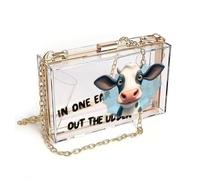 GEEADNB Bags with Card Slots Womens Travel Bags Cartoon Cow Educational Farming IN ONE END OUT THE OTHER Travel Rfid Safe Perfect for Teacher's Day