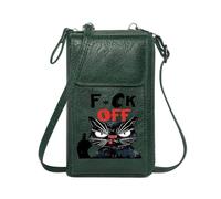 GEEADNB Bags with Card Slots Zip Around Credit Card Bags GET OFF Angry Cat Sassy Tone Perfect for Printed Present Personalized Gifts for Girlfriend Friends