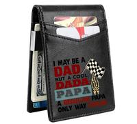 GEEADNB Carbon Fiber Wallet I Maybe a Dad, Men's Minimalist Credit Card Holder with RFID Anti-Theft Feature-Gift for Men, Father, Boyfriend's Birthday